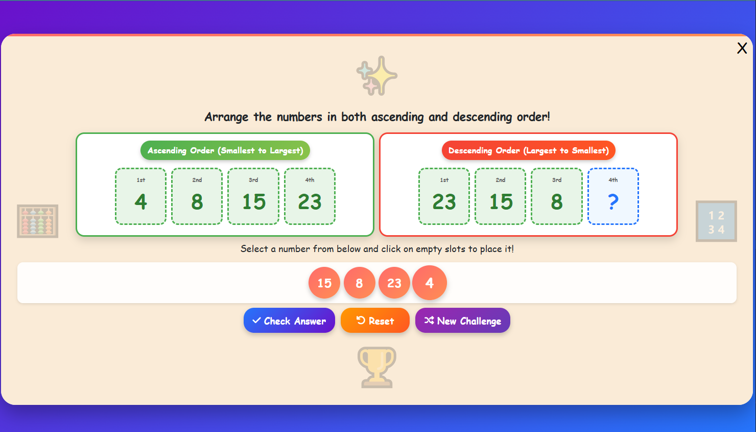 Arrange the numbers