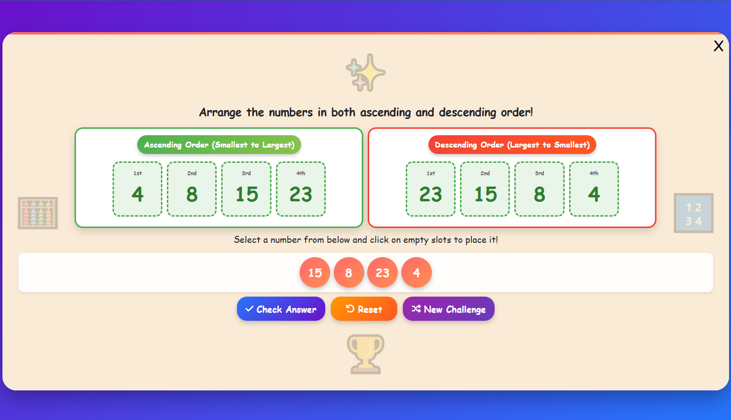 Arrange the numbers