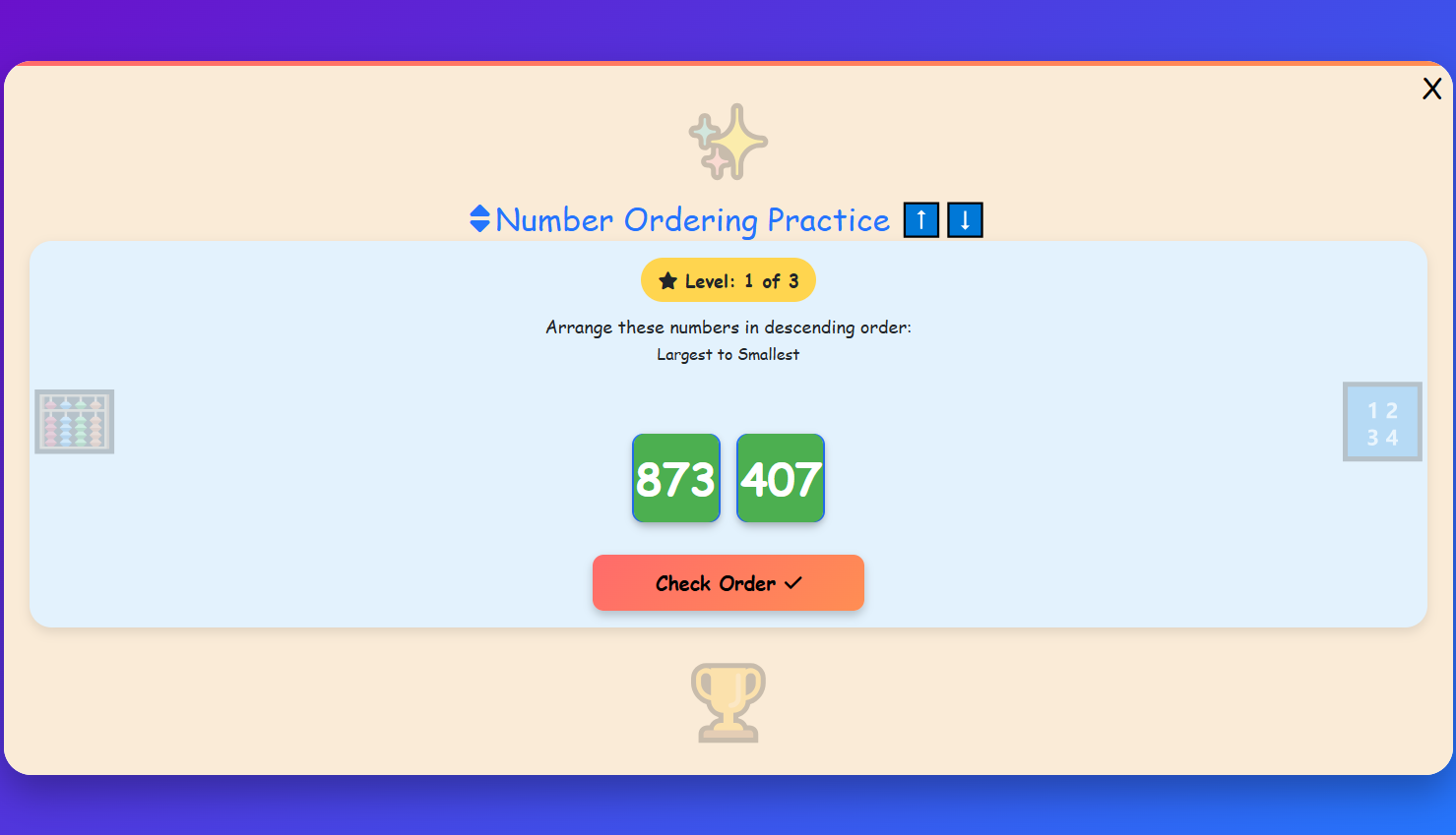 Number Ordering Practice