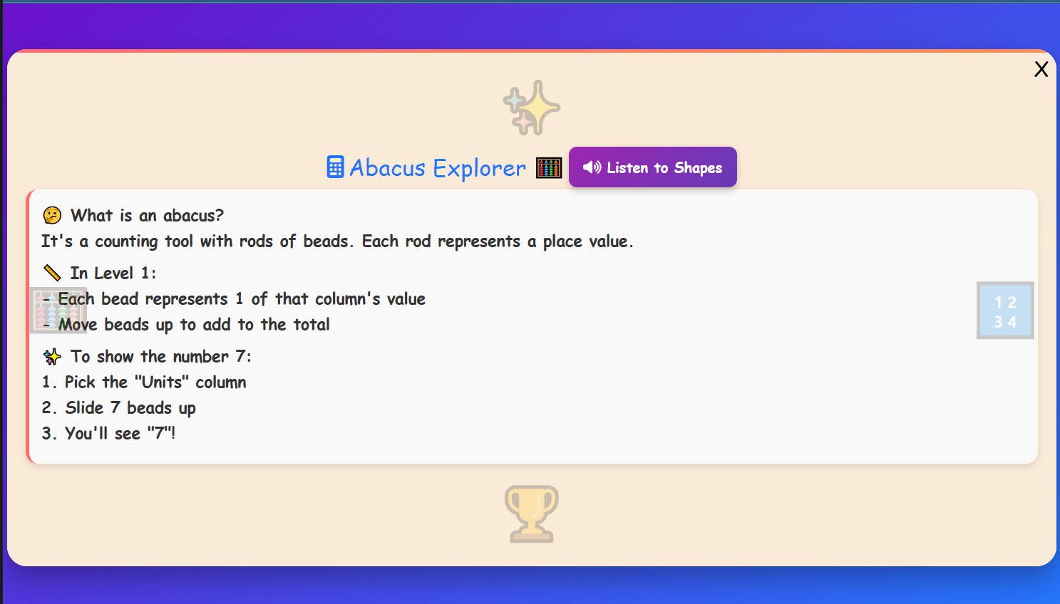Abacus Level 1 Lesson